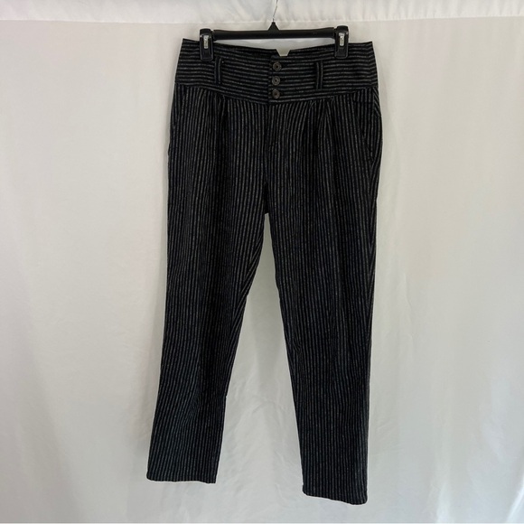 Sundance Catalog Black & White Pinstripe Linen Blend Pants - Picture 1 of 6